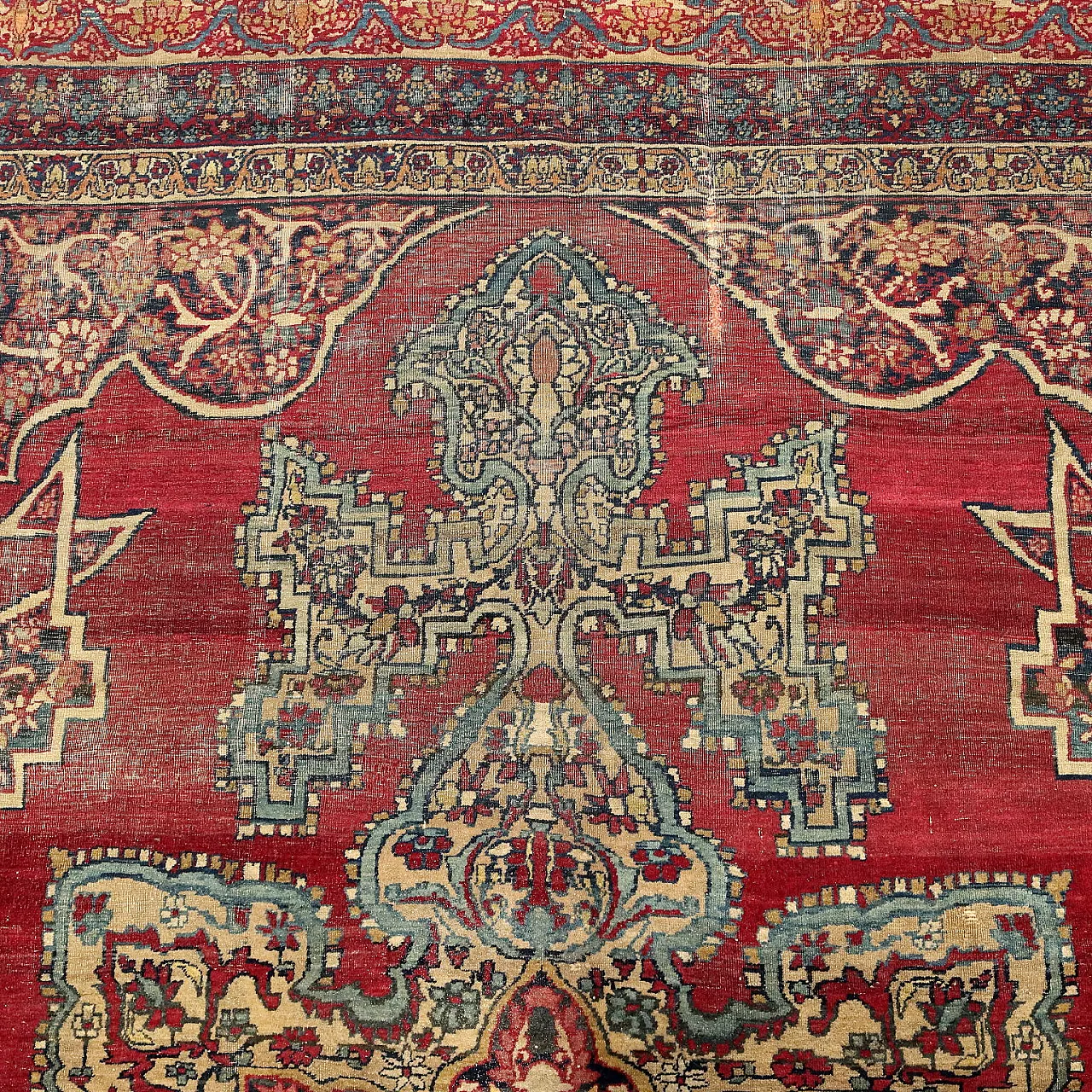 Kerman Laver cotton and wool rug, extrafine knot, 20th century 5