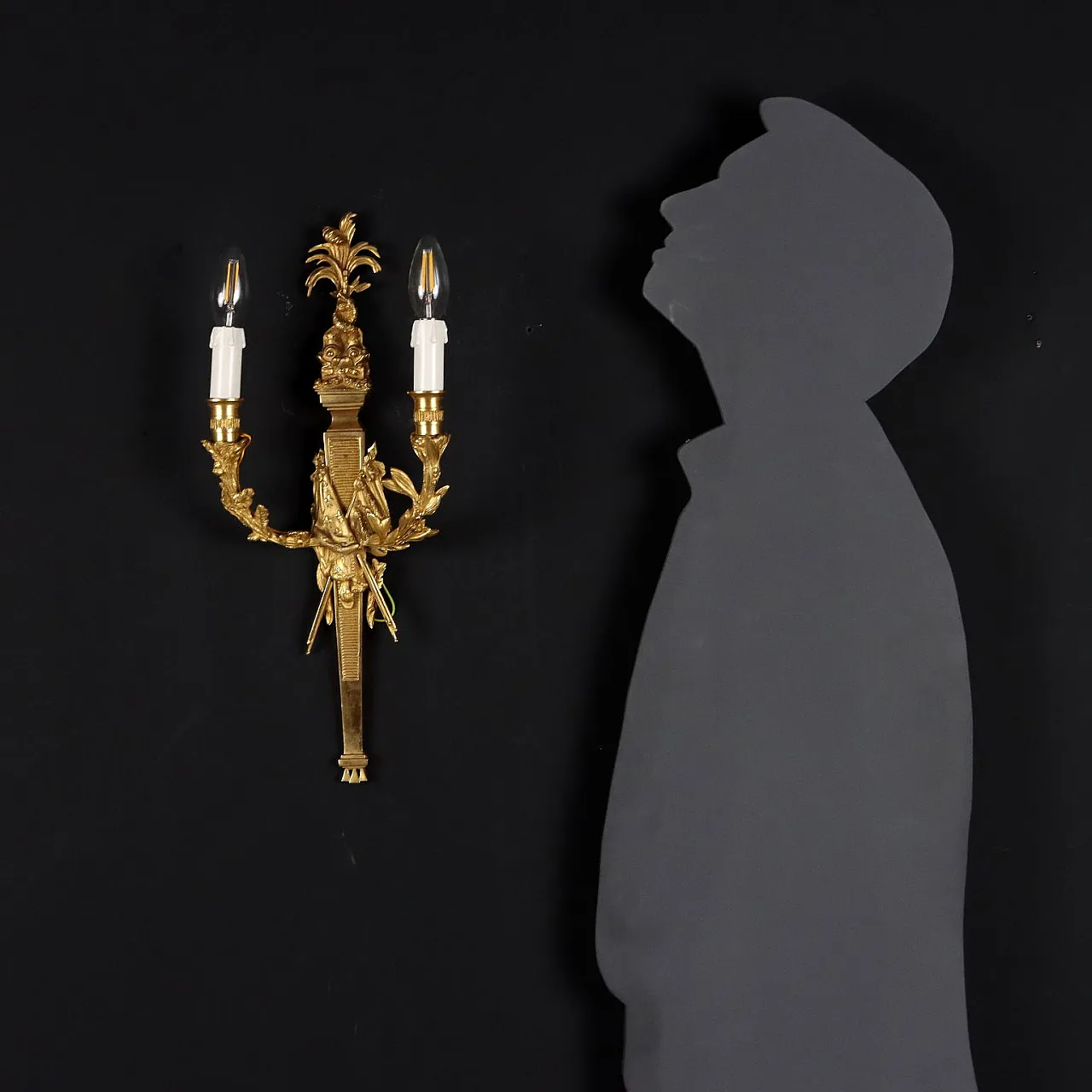 Pair of Neoclassical style gilded bronze wall lights 2