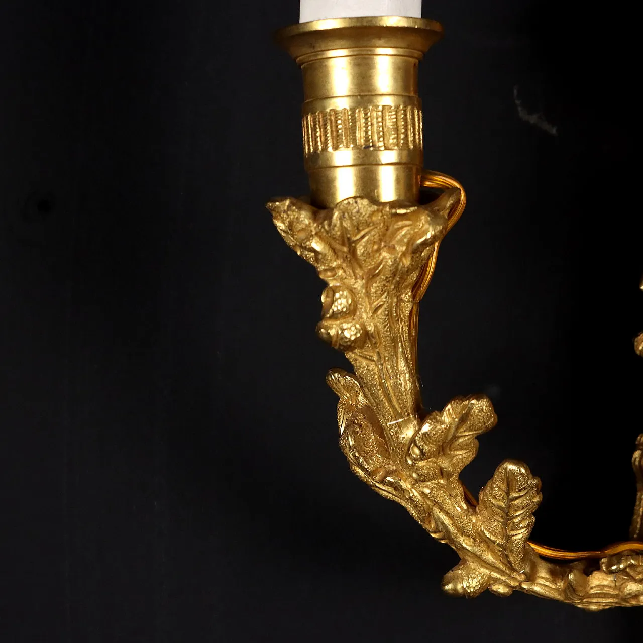 Pair of Neoclassical style gilded bronze wall lights 6