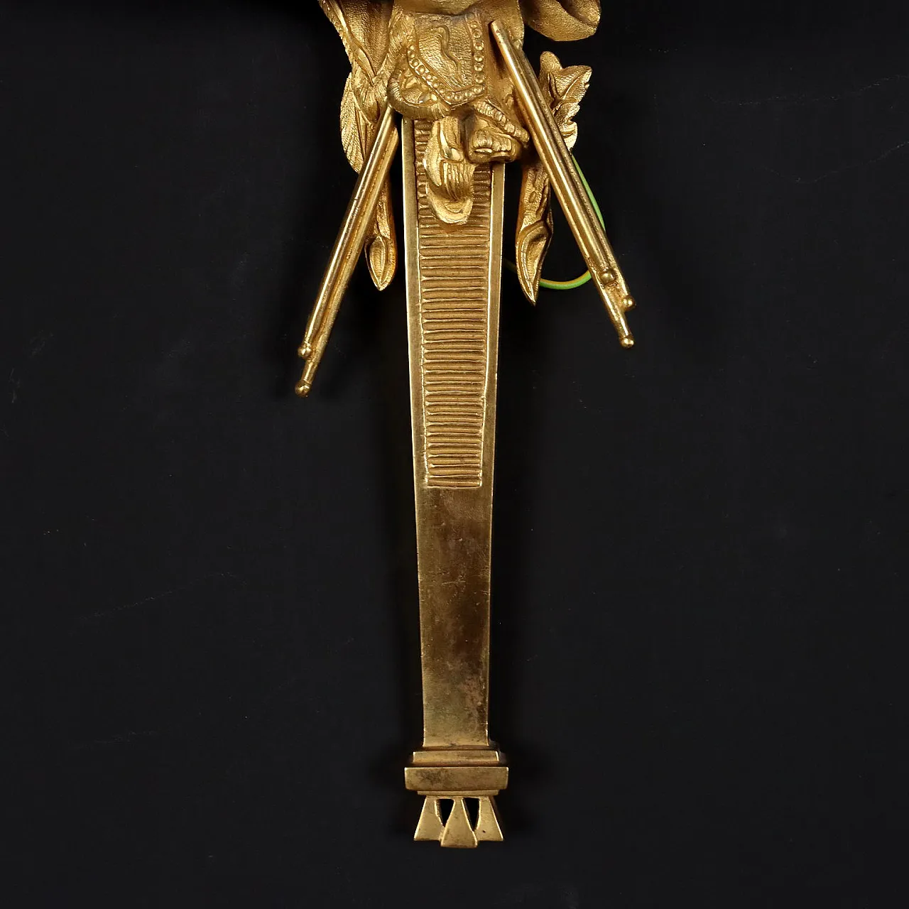 Pair of Neoclassical style gilded bronze wall lights 7