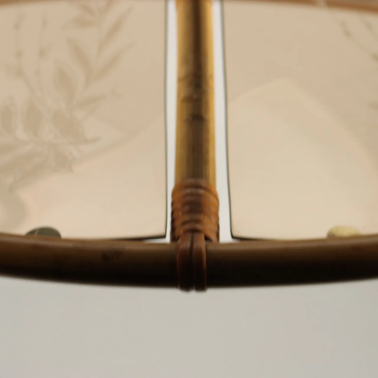 Bamboo and smoked glass chandelier, 1980s 7