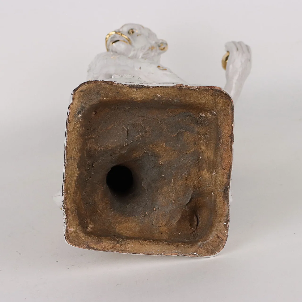 Glazed and gilded terracotta monkey sculpture, 1950s 9