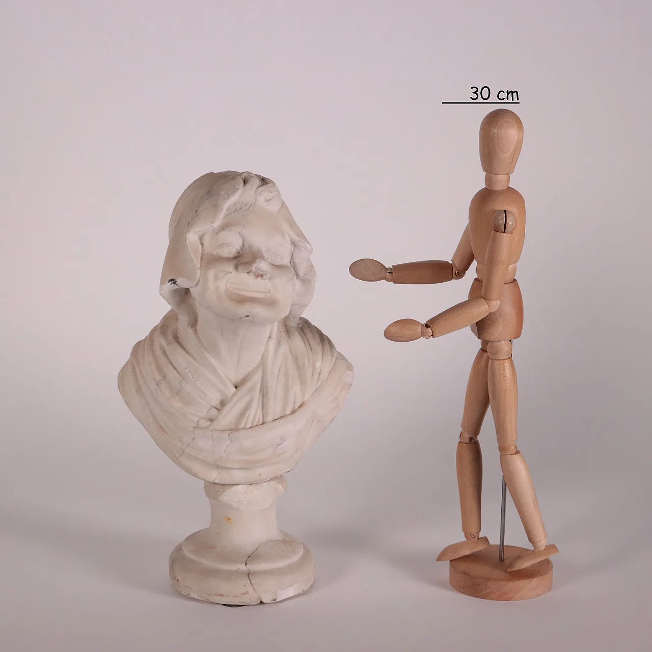 Marble bust of old woman, 1700s 2