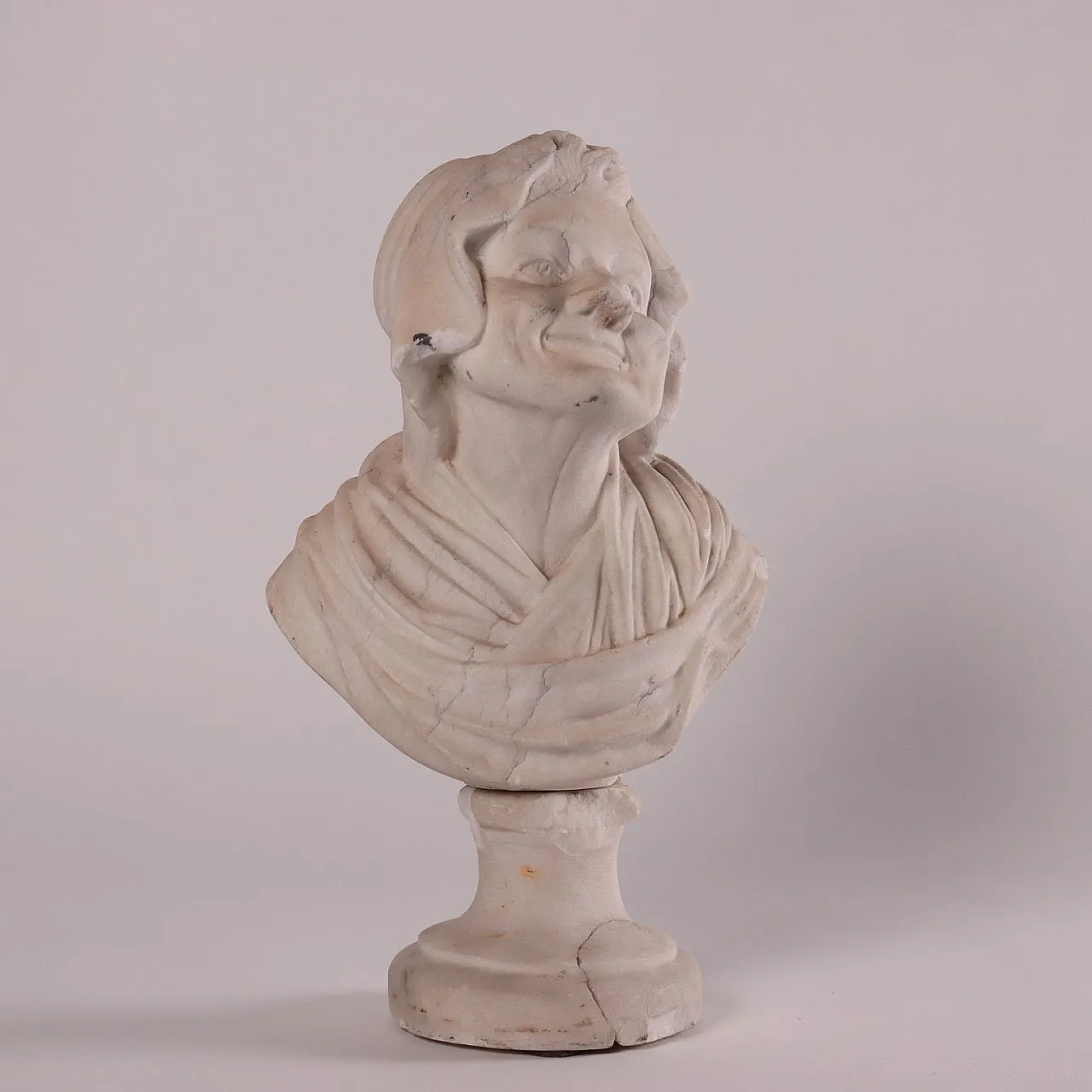 Marble bust of old woman, 1700s 3