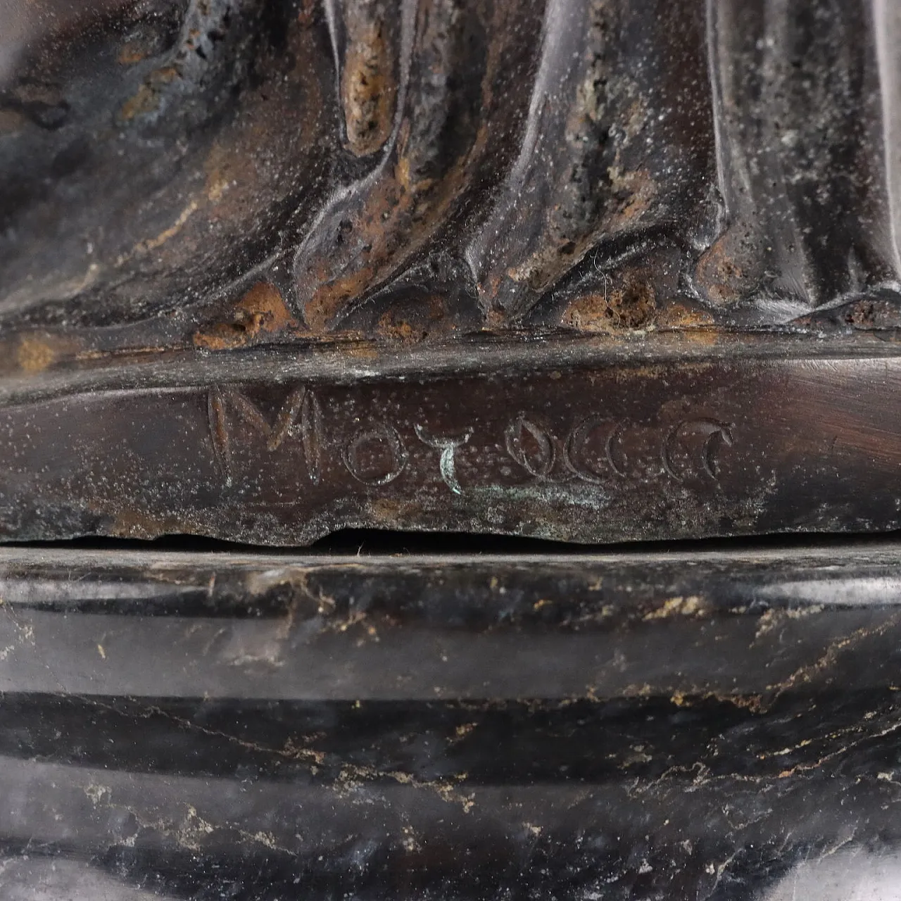 Antique Sculpture Bust of Allegory Bronze XX Century 9