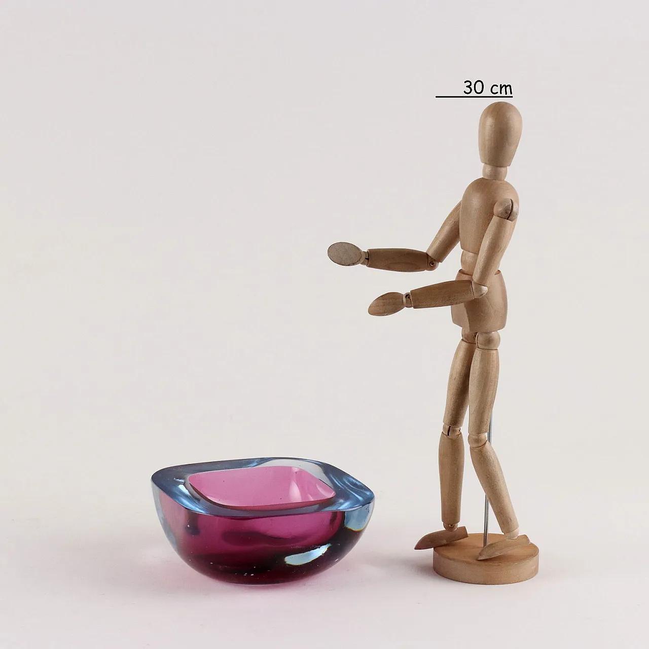 Ciotola quadrato in vetro Sommerso alla maniera di Seguso, anni '60 2