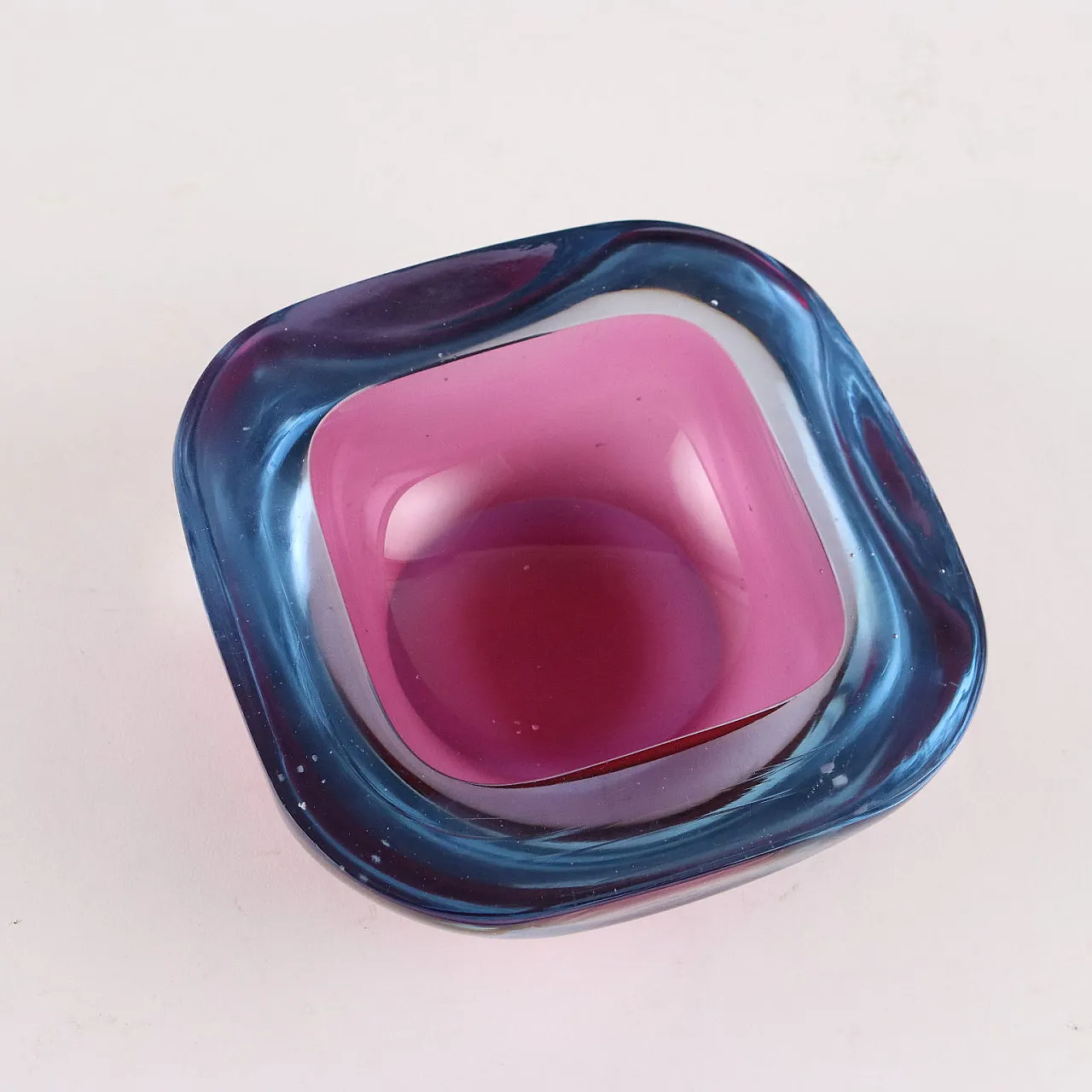 Ciotola quadrato in vetro Sommerso alla maniera di Seguso, anni '60 3