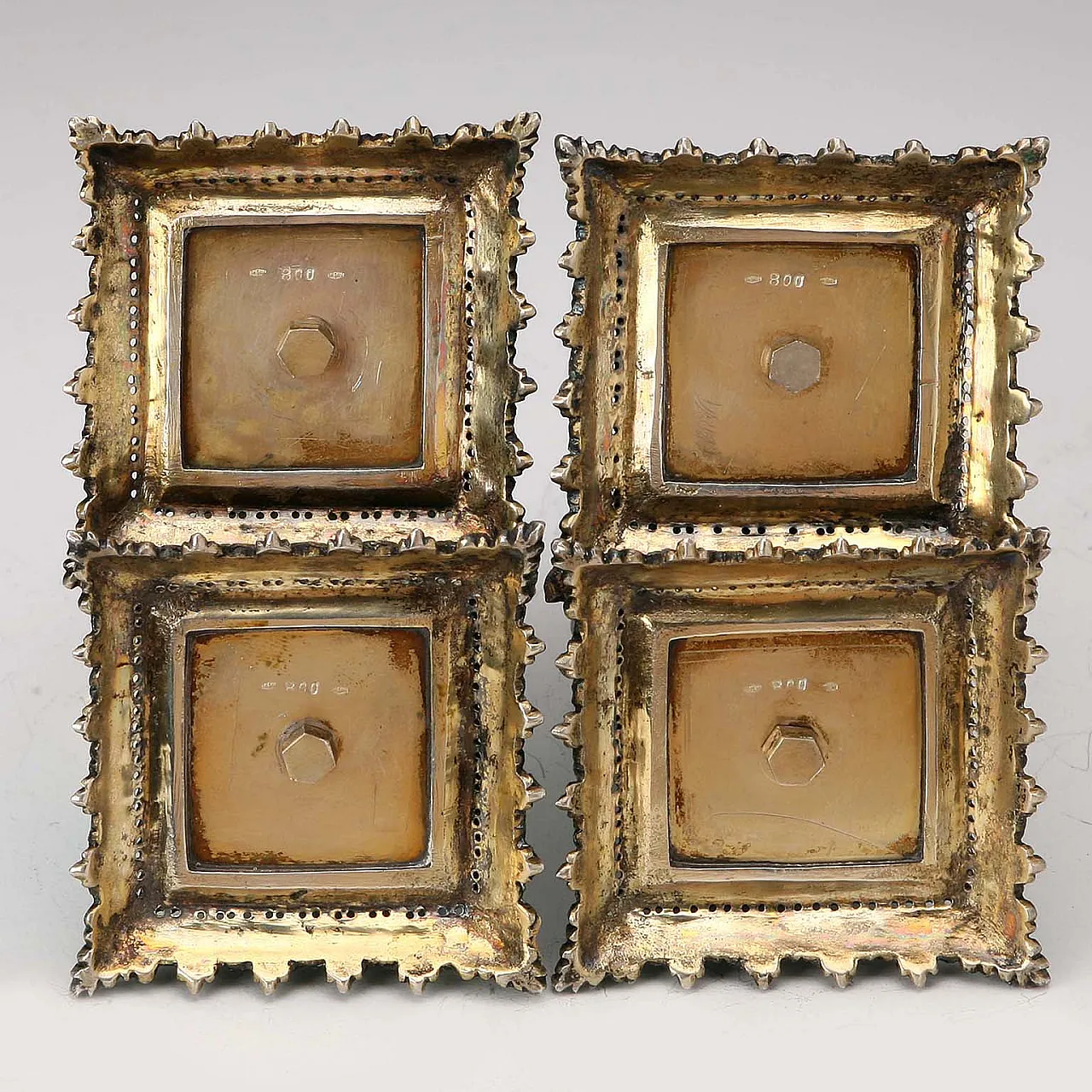 4 Silver sculptures, scenes of children with animals, 20th century 7