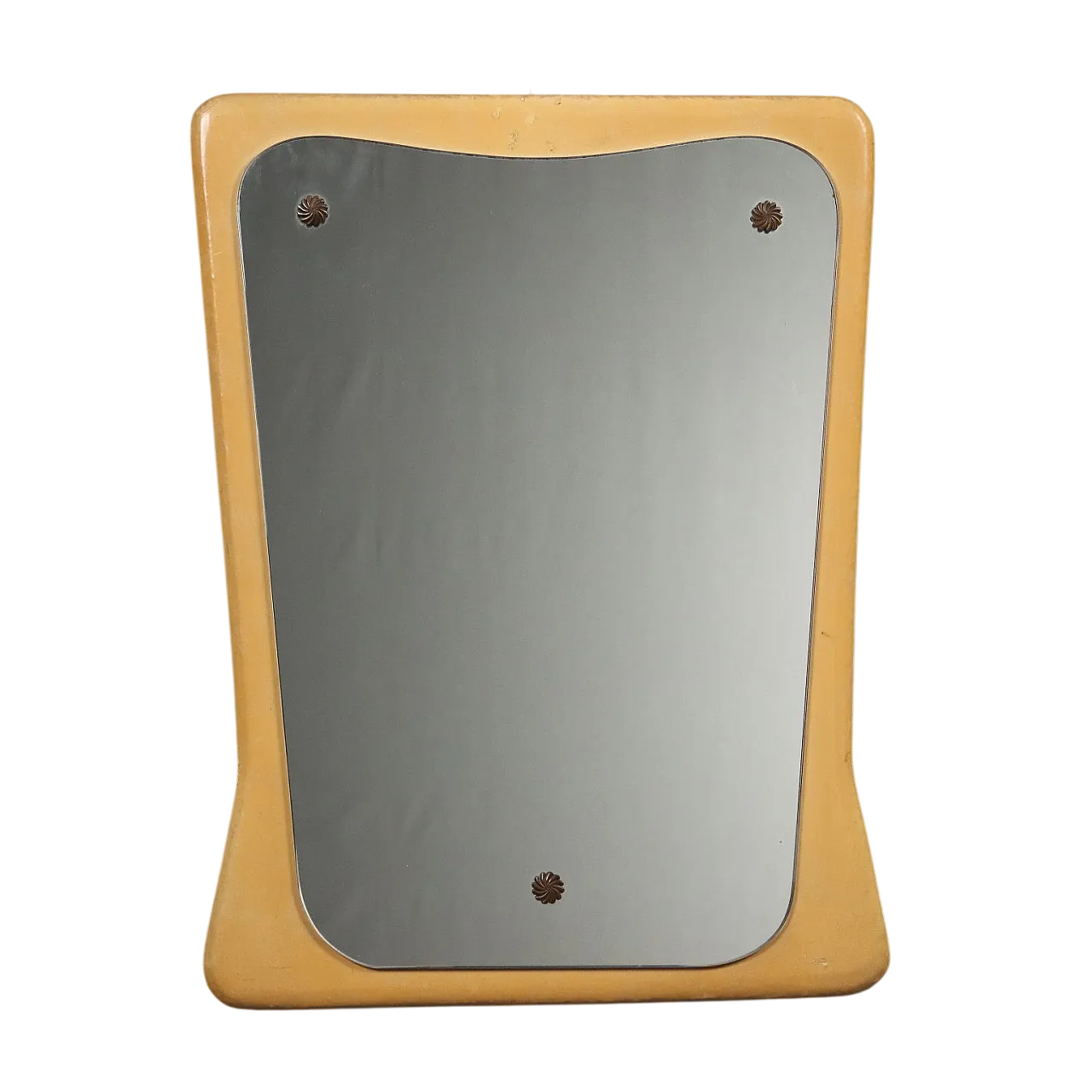 Specchio con cornice in skai nei toni crema, '900 11