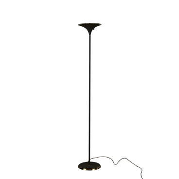 Enameled metal floor lamp with brass inserts, 20th century
