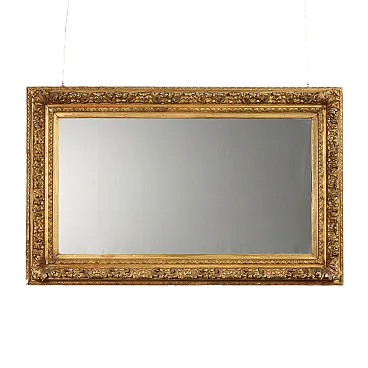 Fir mirror and carved and gilded tablet, early 20th century