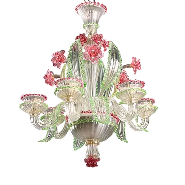 Blown glass chandelier, 20th century