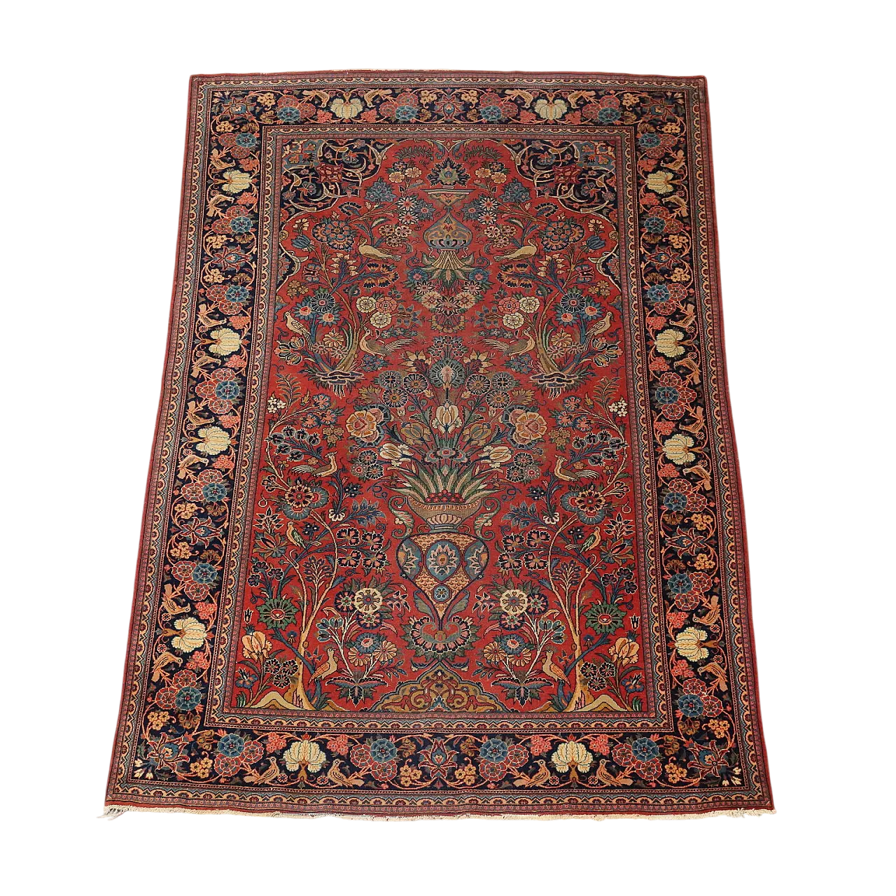 Keshan cotton and wool rug, fine knot, handcrafted, 20th century 8