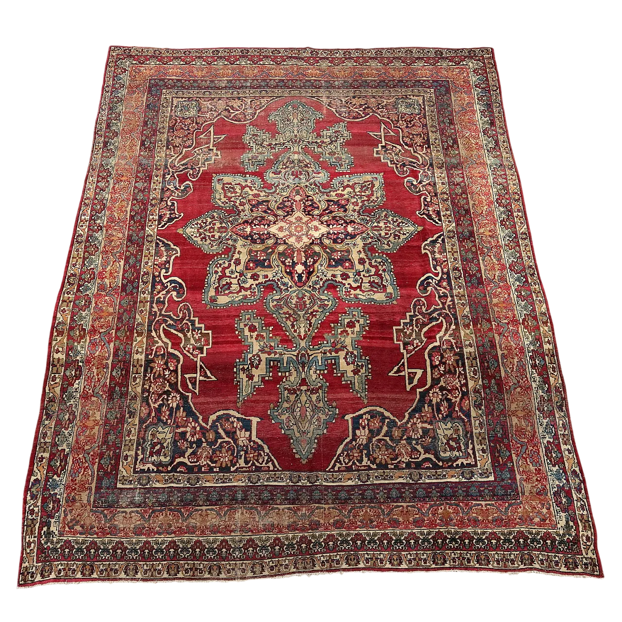 Kerman Laver cotton and wool rug, extrafine knot, 20th century 10