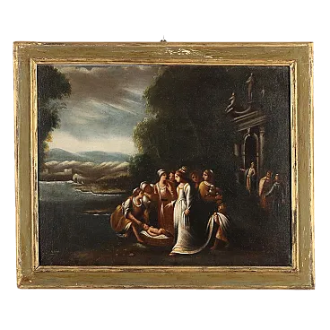 Biblical scene, oil painting on canvas, 19th century