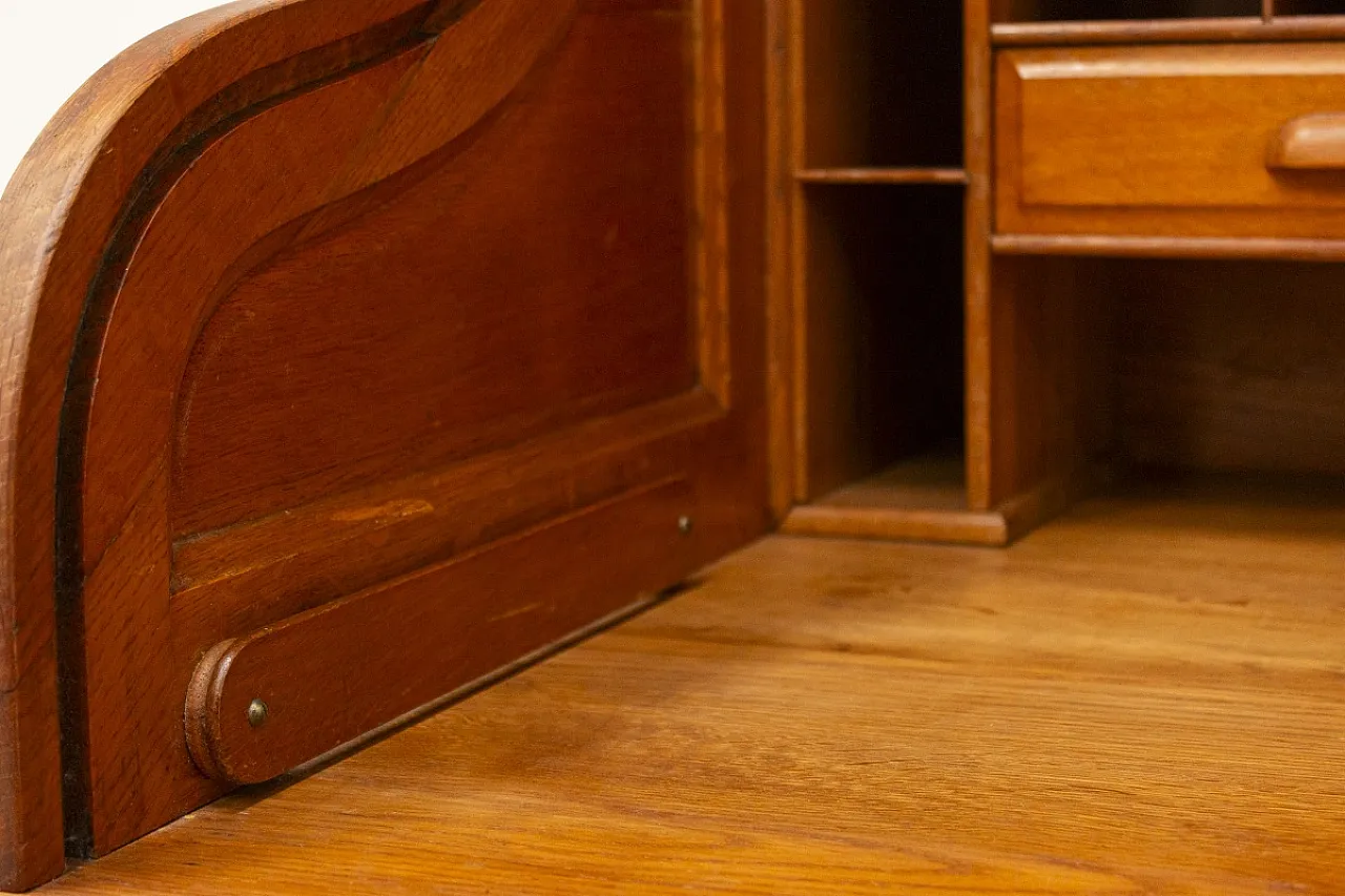 Scrivania ministeriale americana in legno, anni '40 14