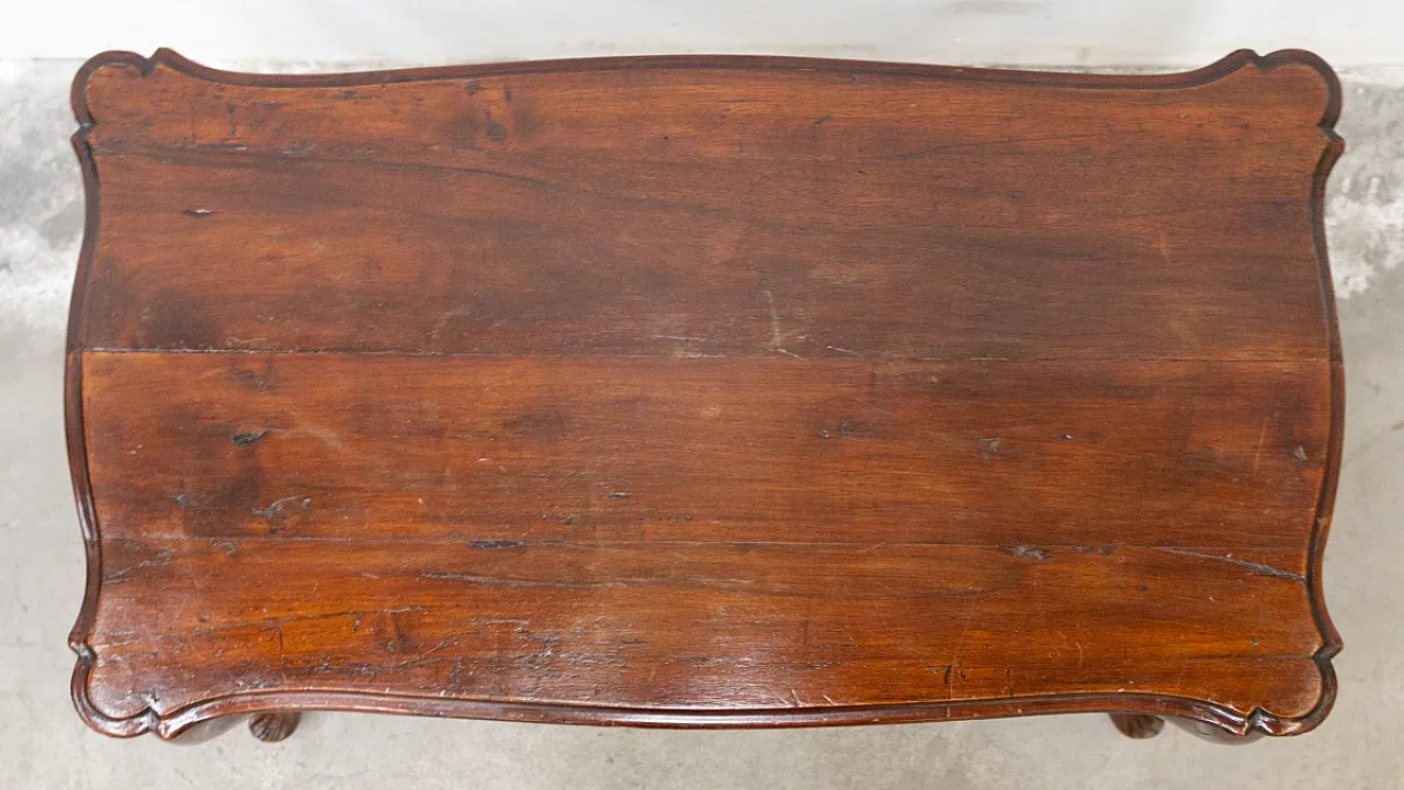 Tavolino da salotto in legno di noce, fine '800 2