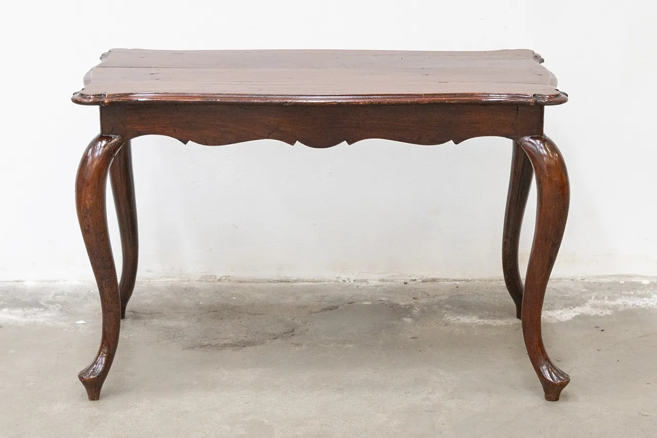 Tavolino da salotto in legno di noce, fine '800 4