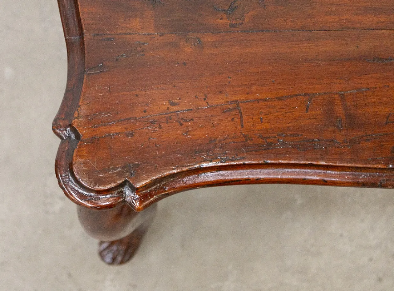 Tavolino da salotto in legno di noce, fine '800 5