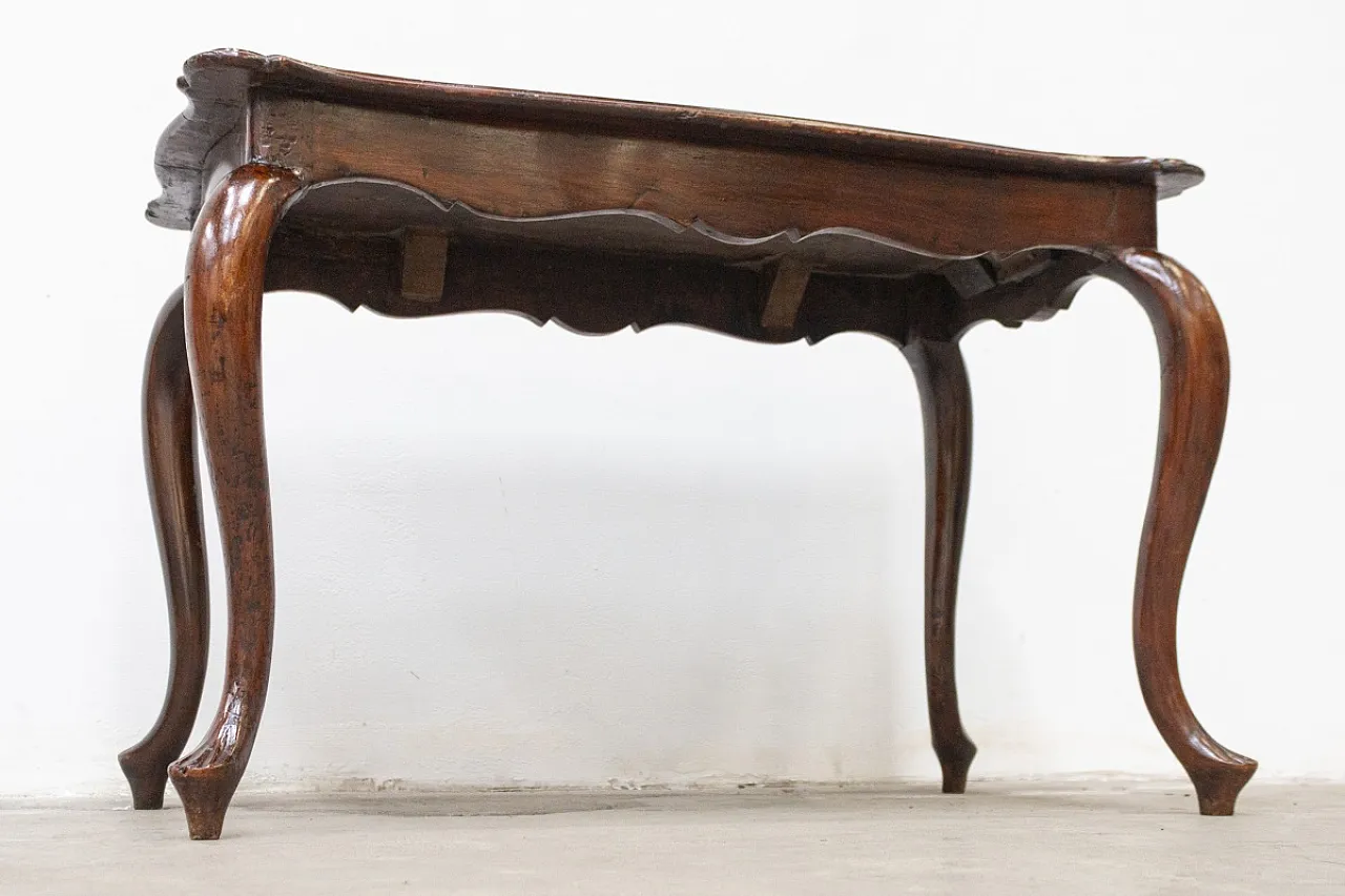 Tavolino da salotto in legno di noce, fine '800 8