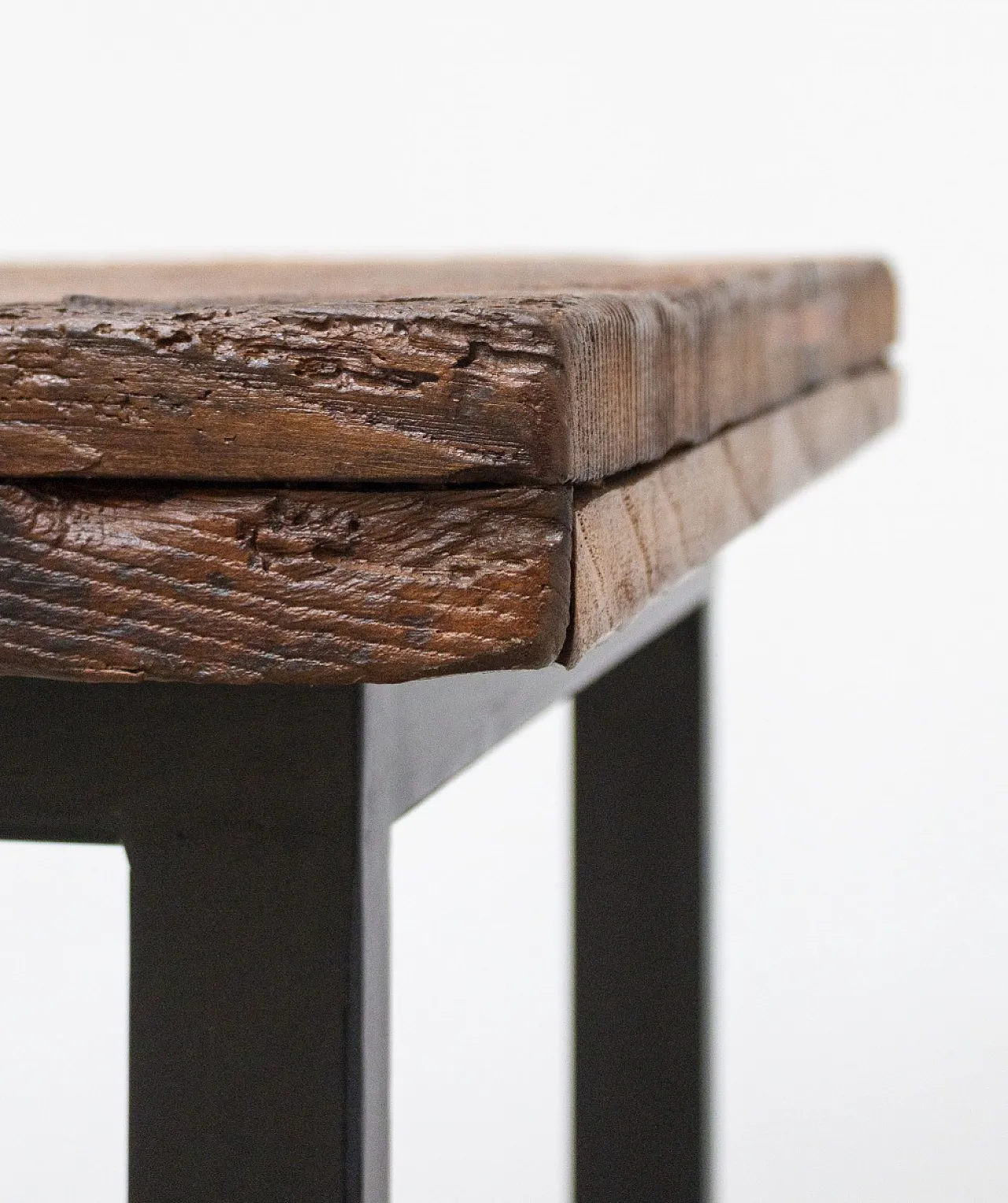 Consolle da ingresso in rovere antico e ferro, '900 7