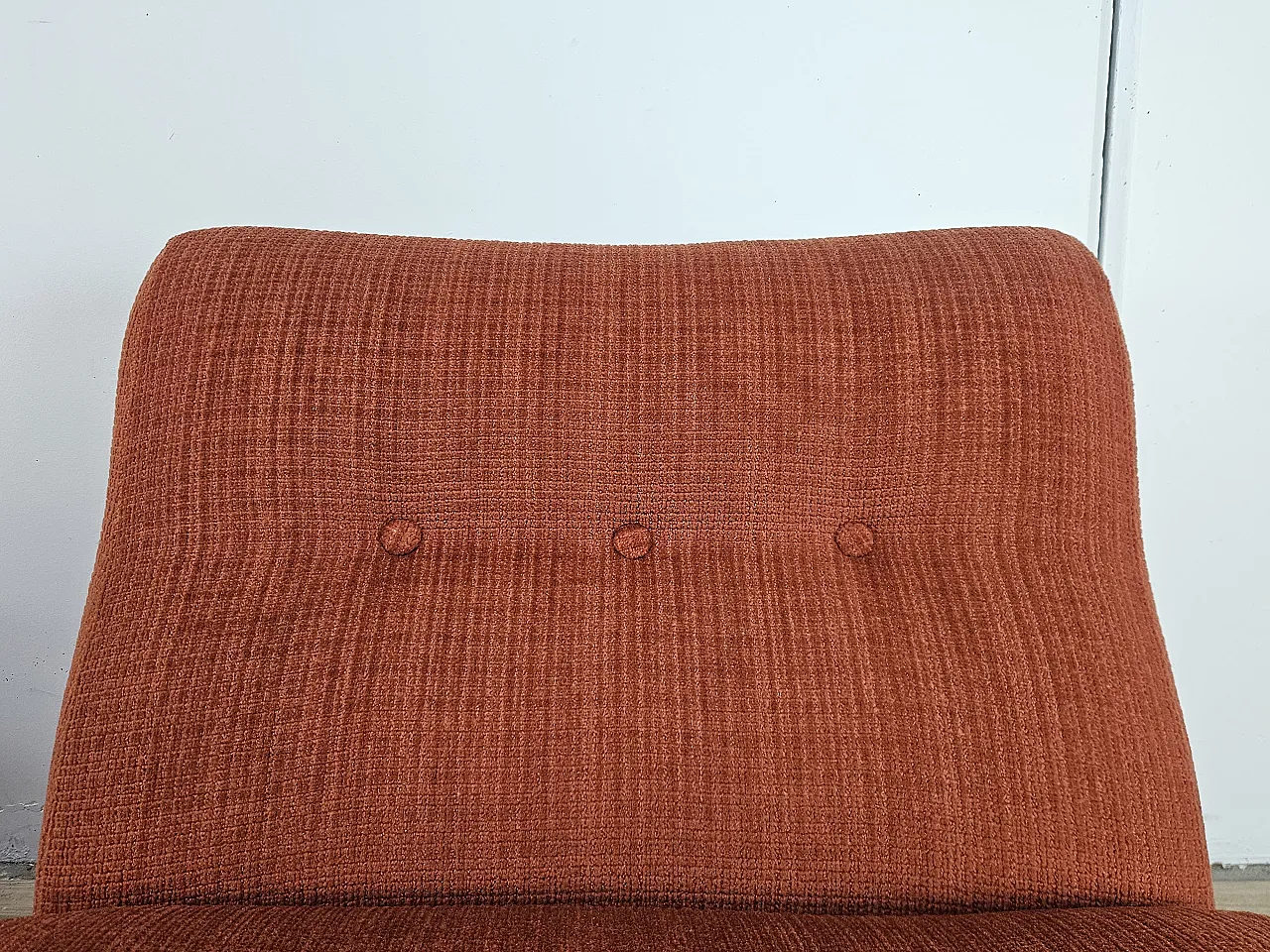 Modular armchairs in red fabric, 70s 6