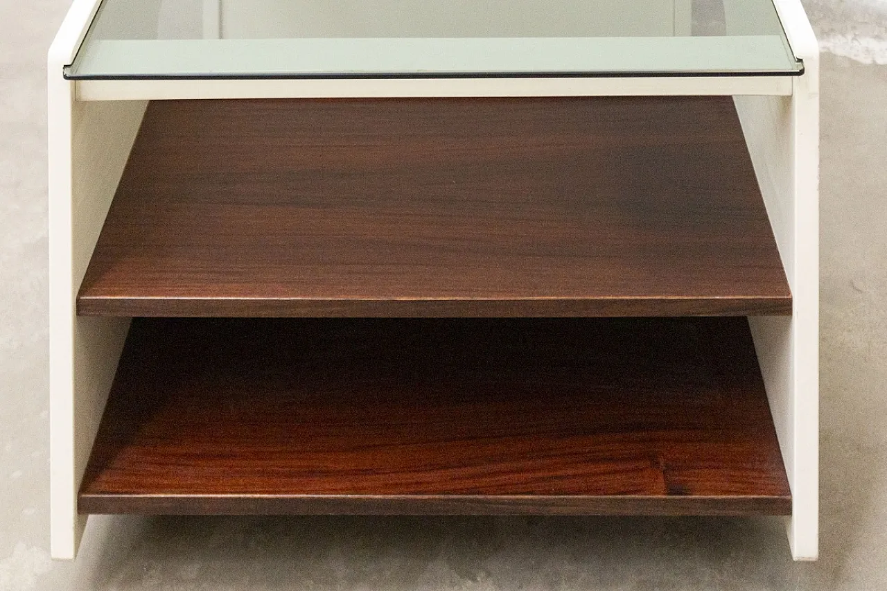 Smoked wood and glass coffee bar, 1970s 9