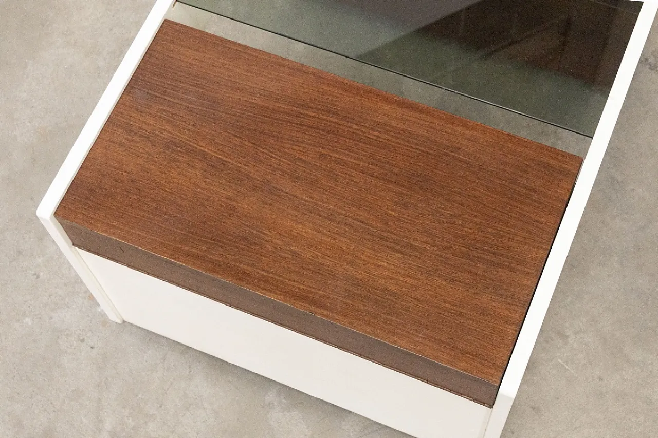 Smoked wood and glass coffee bar, 1970s 12