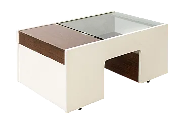 Smoked wood and glass coffee bar, 1970s