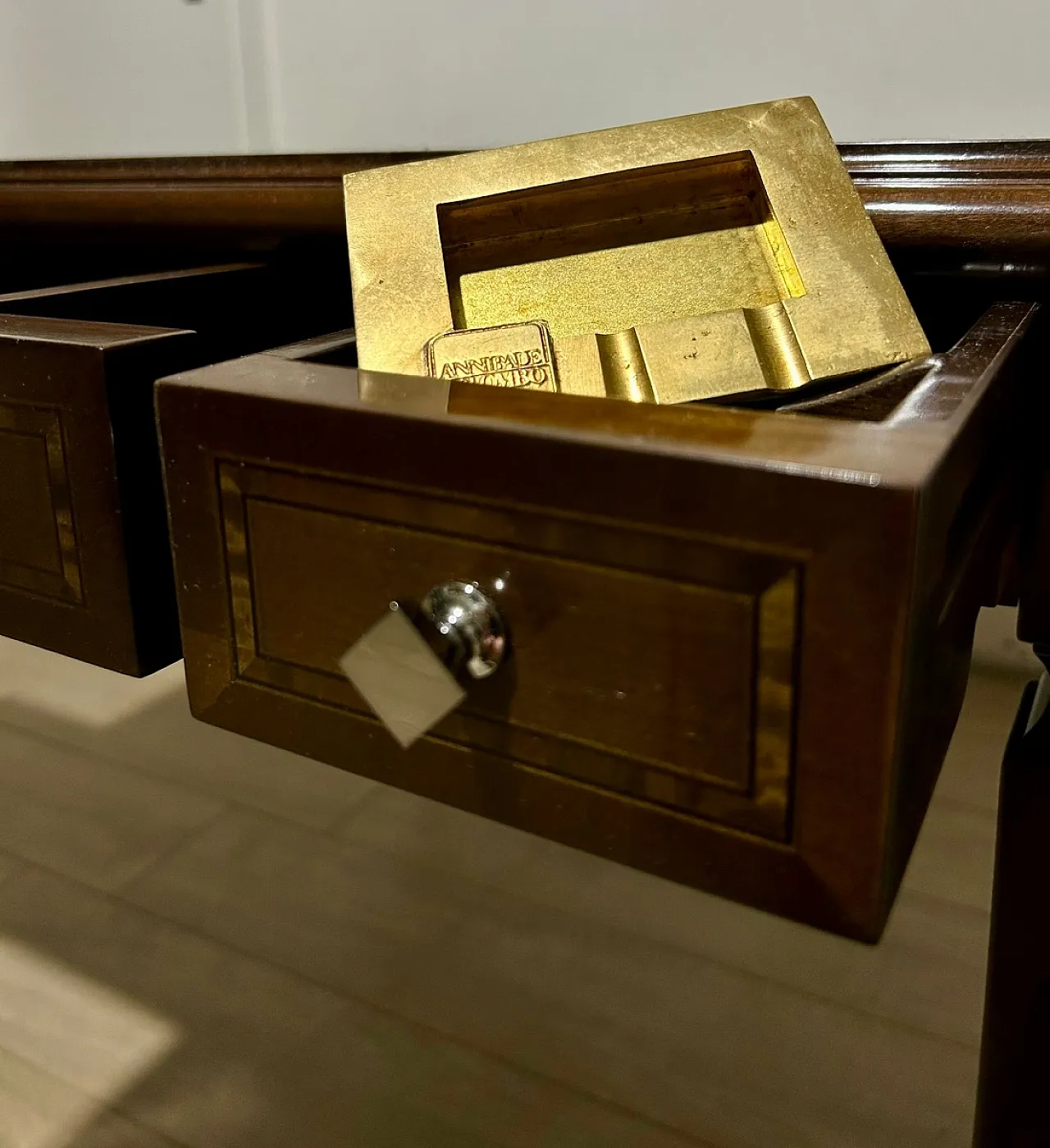 Game table with folding top by Annibale Colombo, 20th century 14