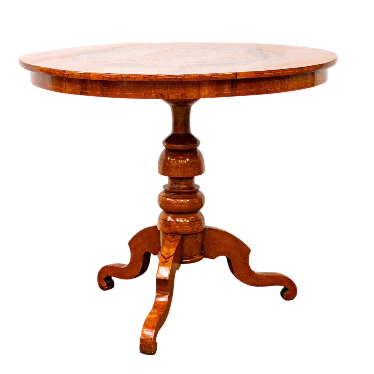 Round inlaid coffee table by Rolo, early 19th century 8