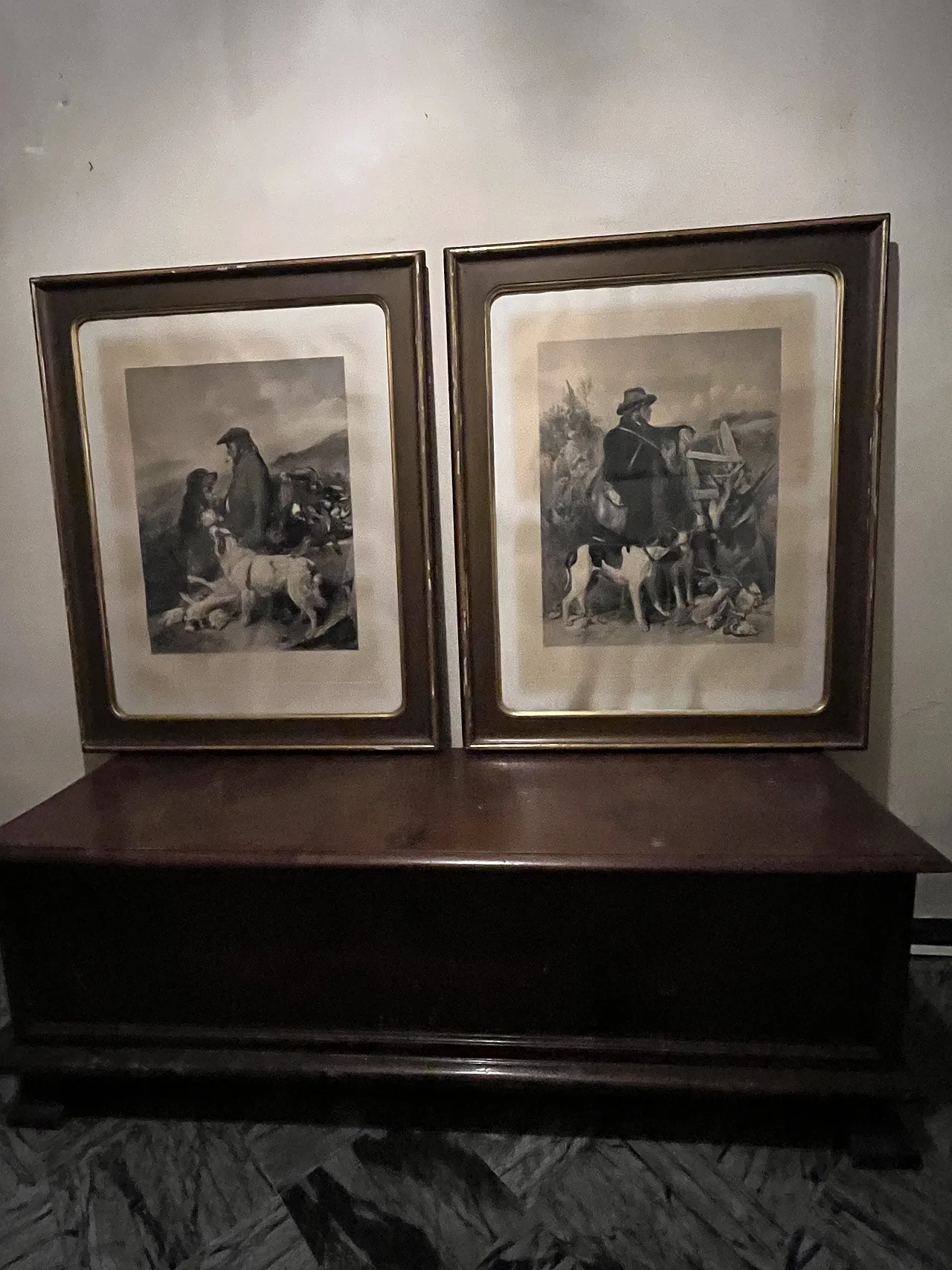 Pair of engravings, hunt scenes, 19th century 1