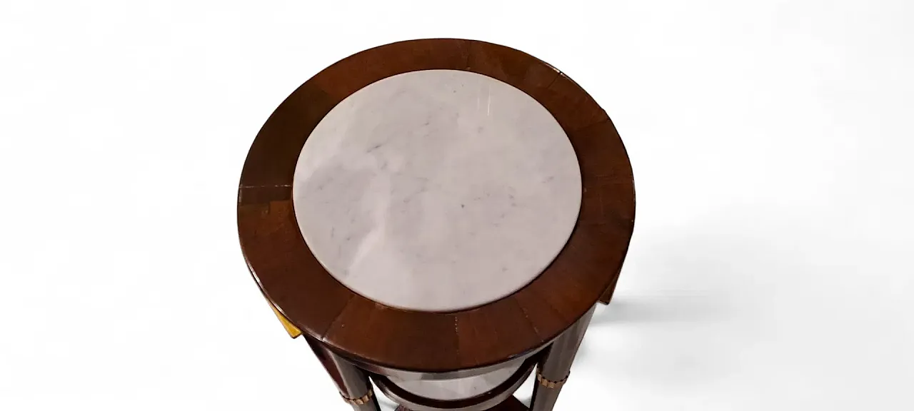 Guéridon Impero in mogano e marmo bianco, '800 4