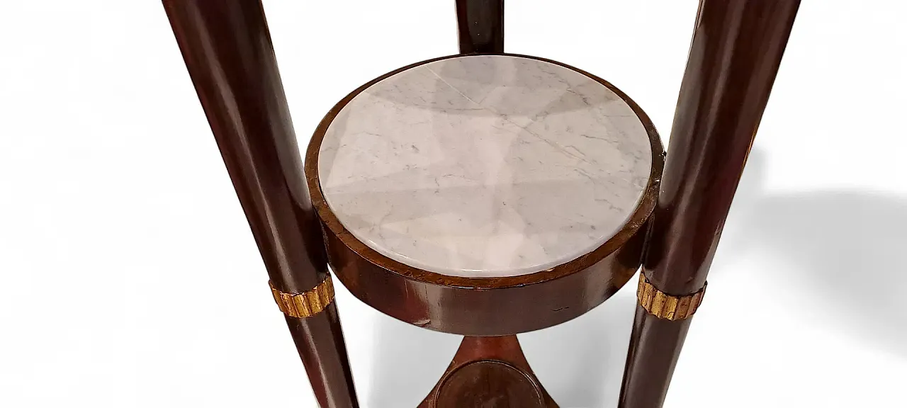 Guéridon Impero in mogano e marmo bianco, '800 5