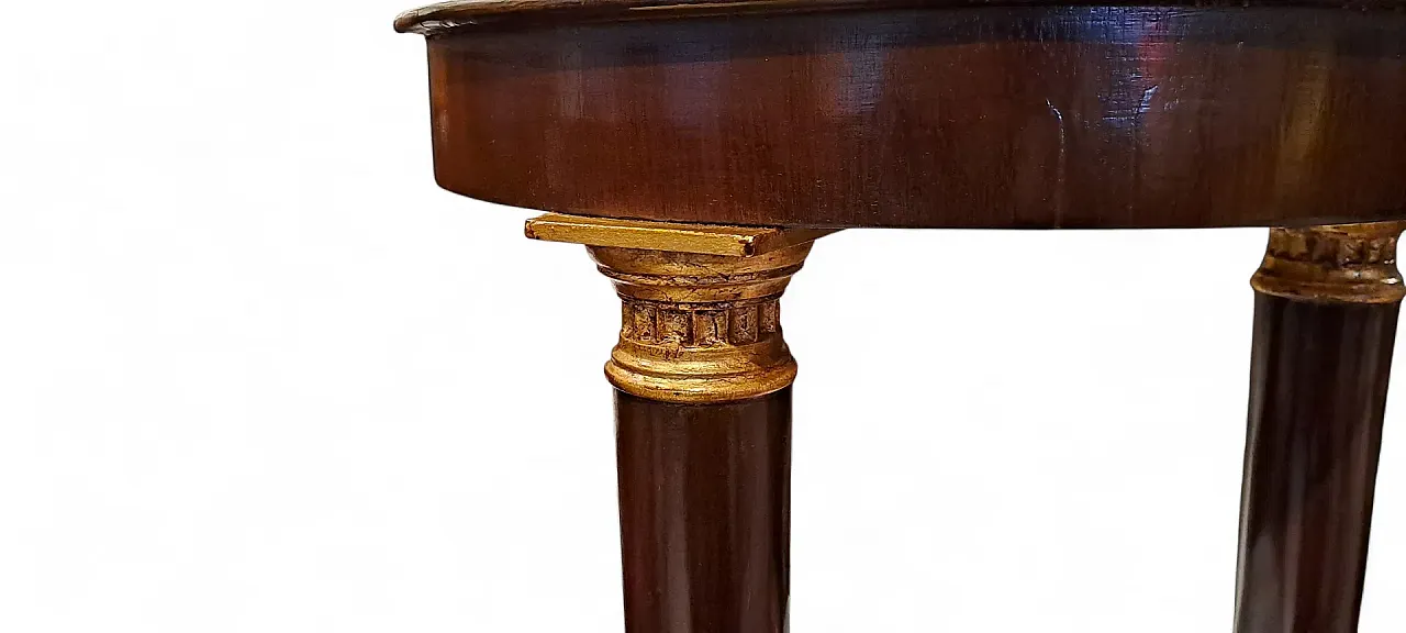 Guéridon Impero in mogano e marmo bianco, '800 6