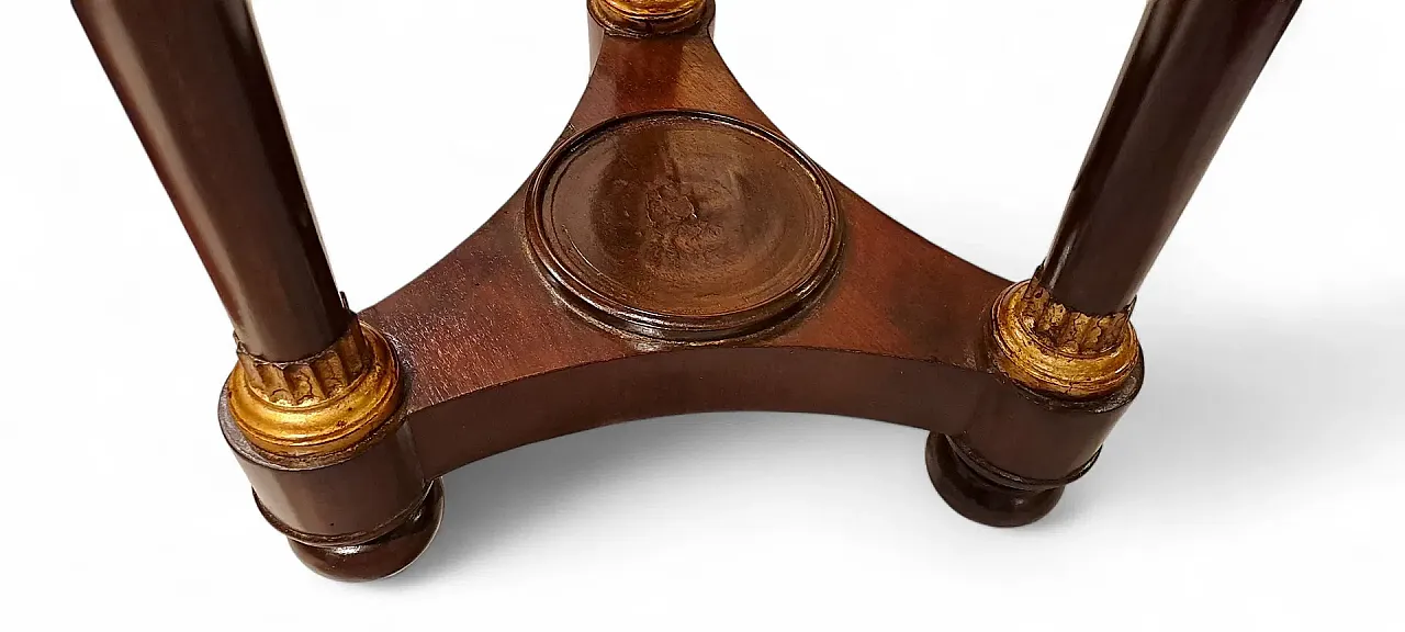 Guéridon Impero in mogano e marmo bianco, '800 8