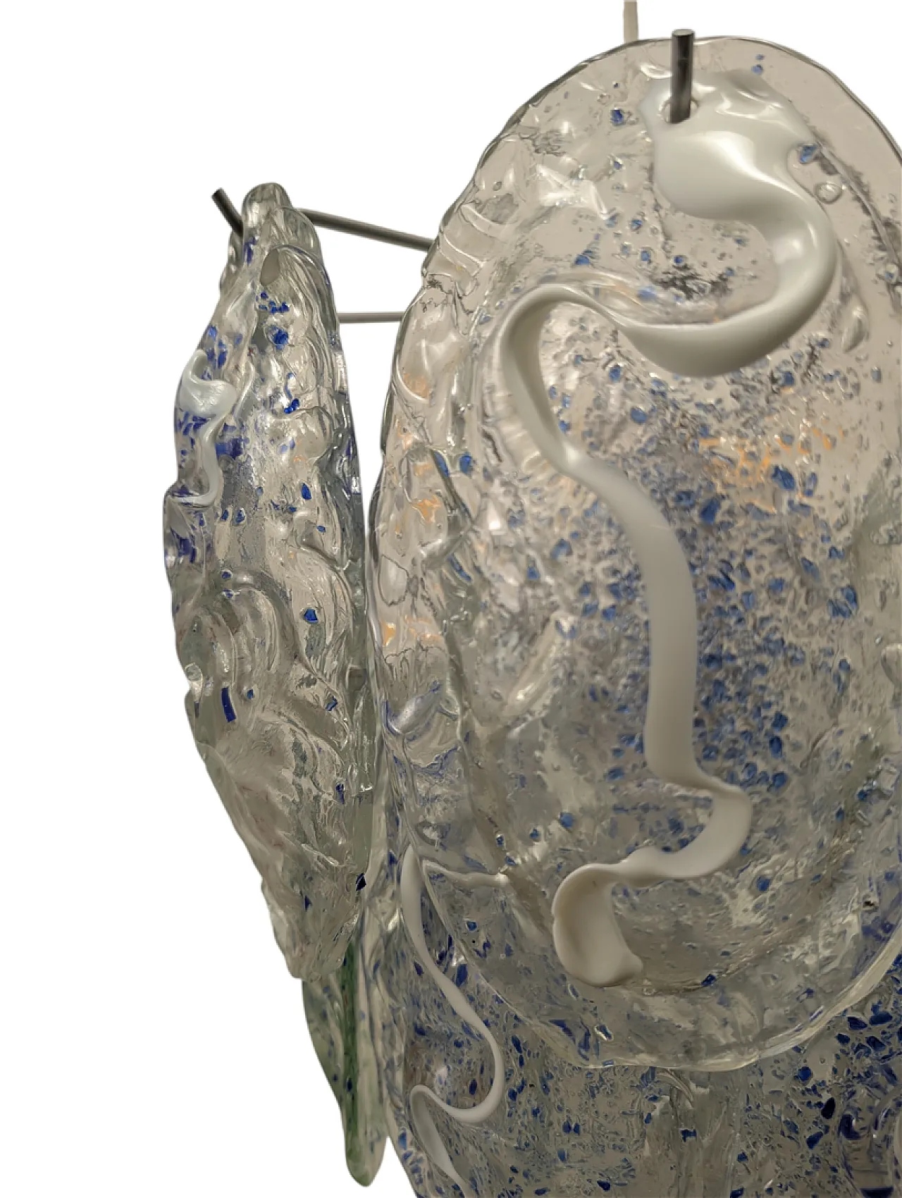 Pair of wall lights with Murano glass stems, 1970s 7