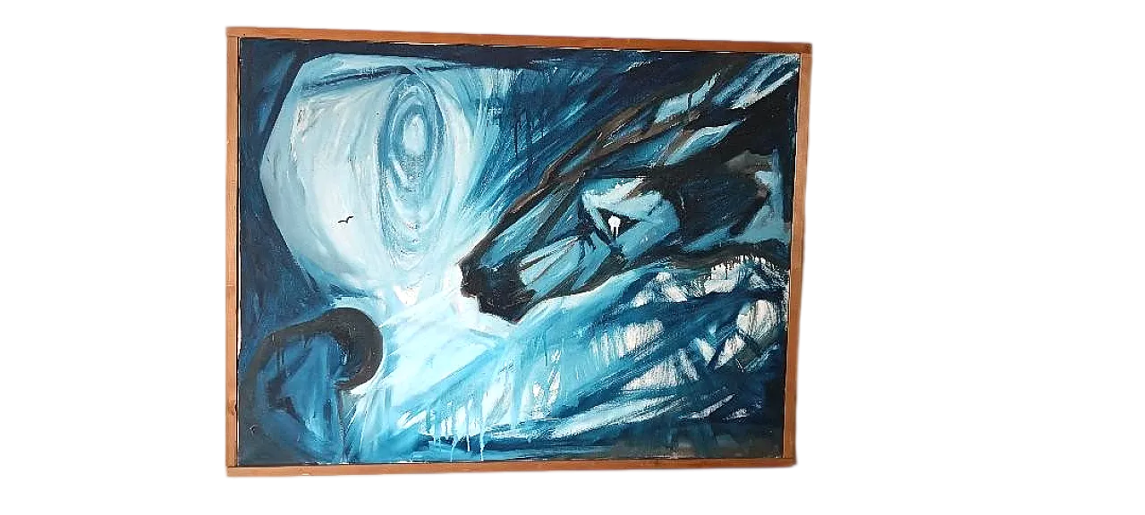 Jack Friling, dipinto astratto olio su tela, anni '80 12