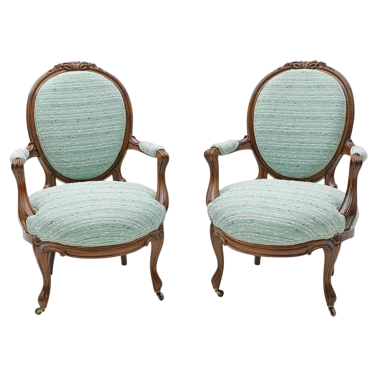 Coppia di poltrone francesi in stile Luigi Filippo, '800 10