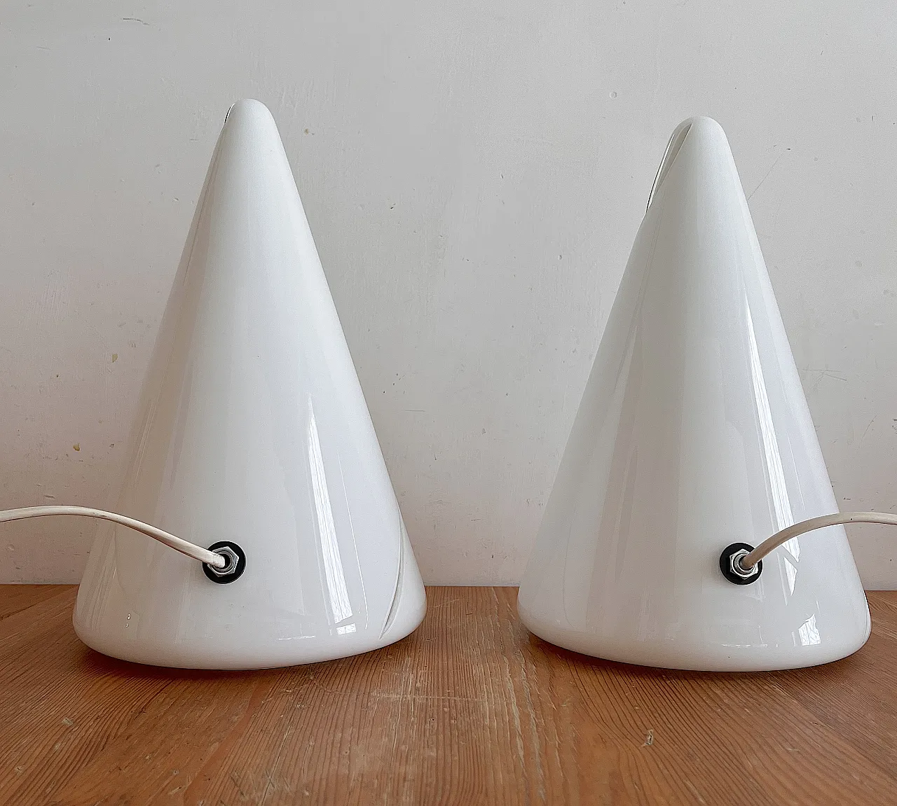 Glass cone lamp by Murano glass masters, 1970s 3