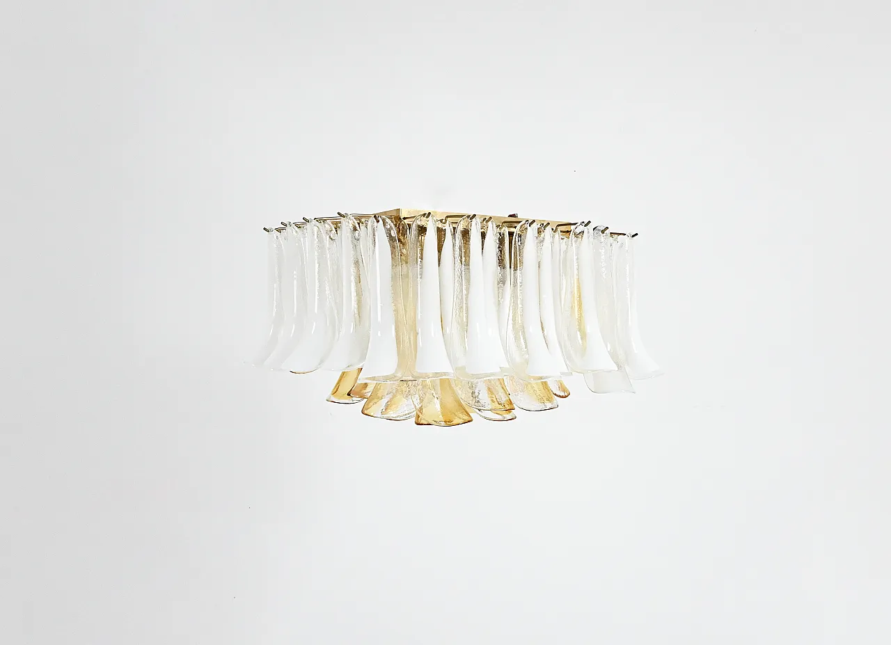 Lampada da soffitto in vetro di Murano di La Murrina, anni '70 4