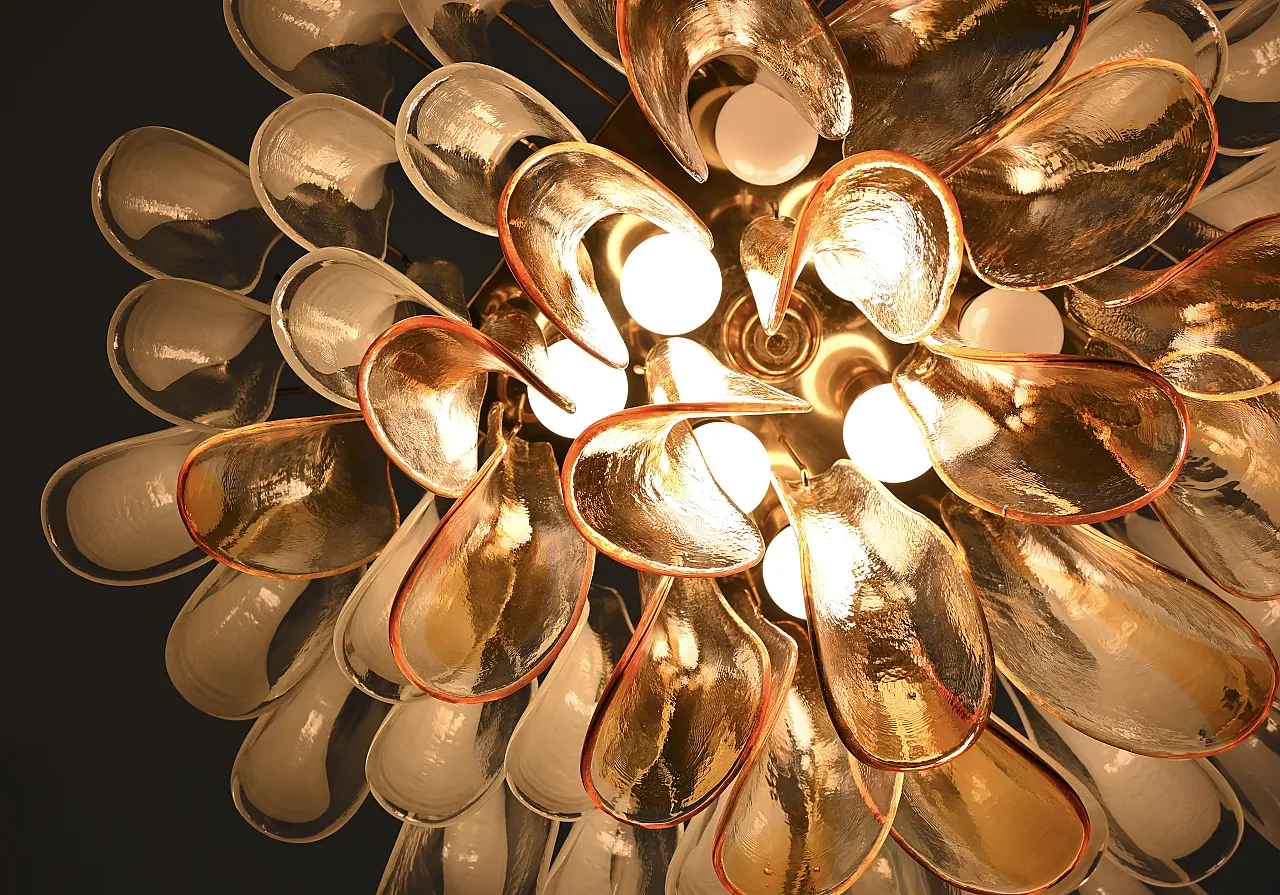 Lampada da soffitto in vetro di Murano di La Murrina, anni '70 7