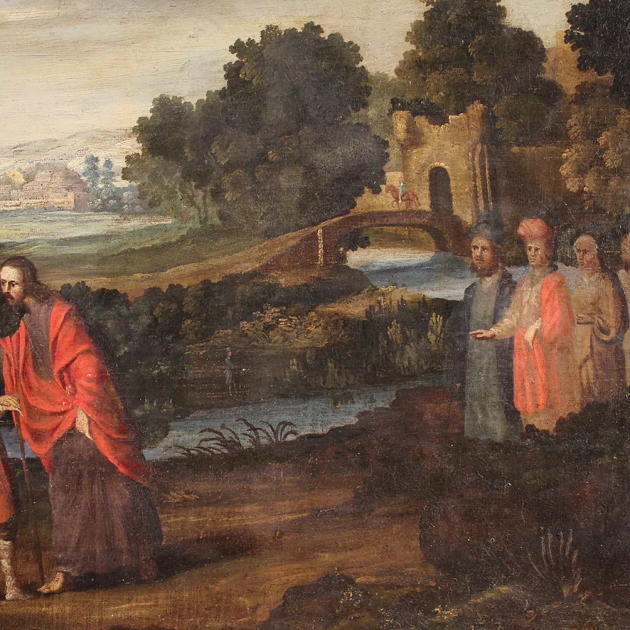 Spanish painting The Healing of the Blind Man, 17th century 4