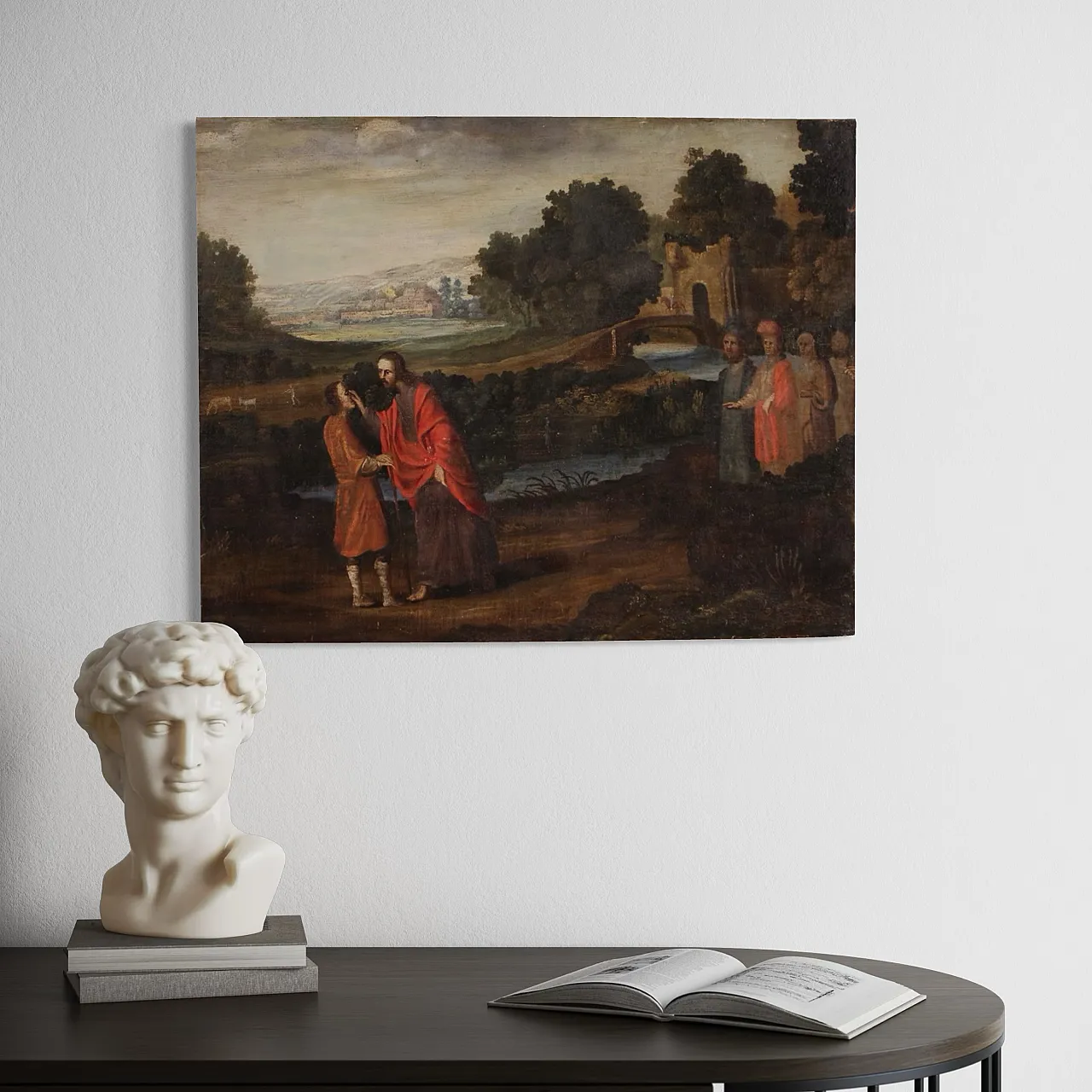 Spanish painting The Healing of the Blind Man, 17th century 6