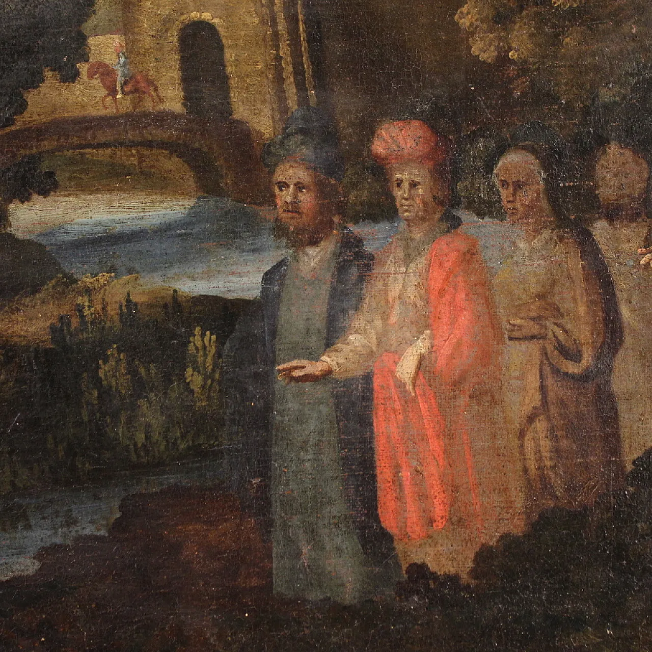 Spanish painting The Healing of the Blind Man, 17th century 7