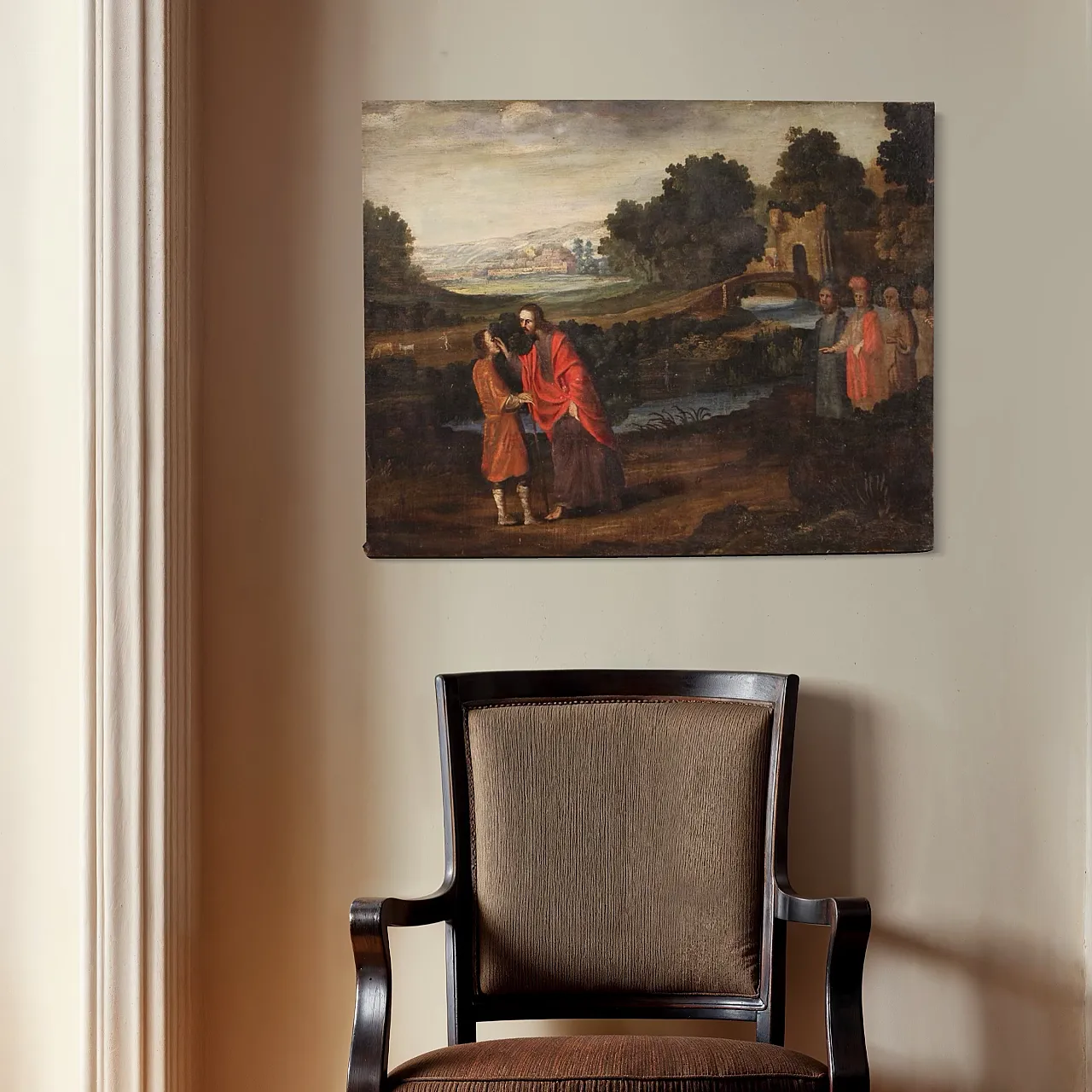 Spanish painting The Healing of the Blind Man, 17th century 8