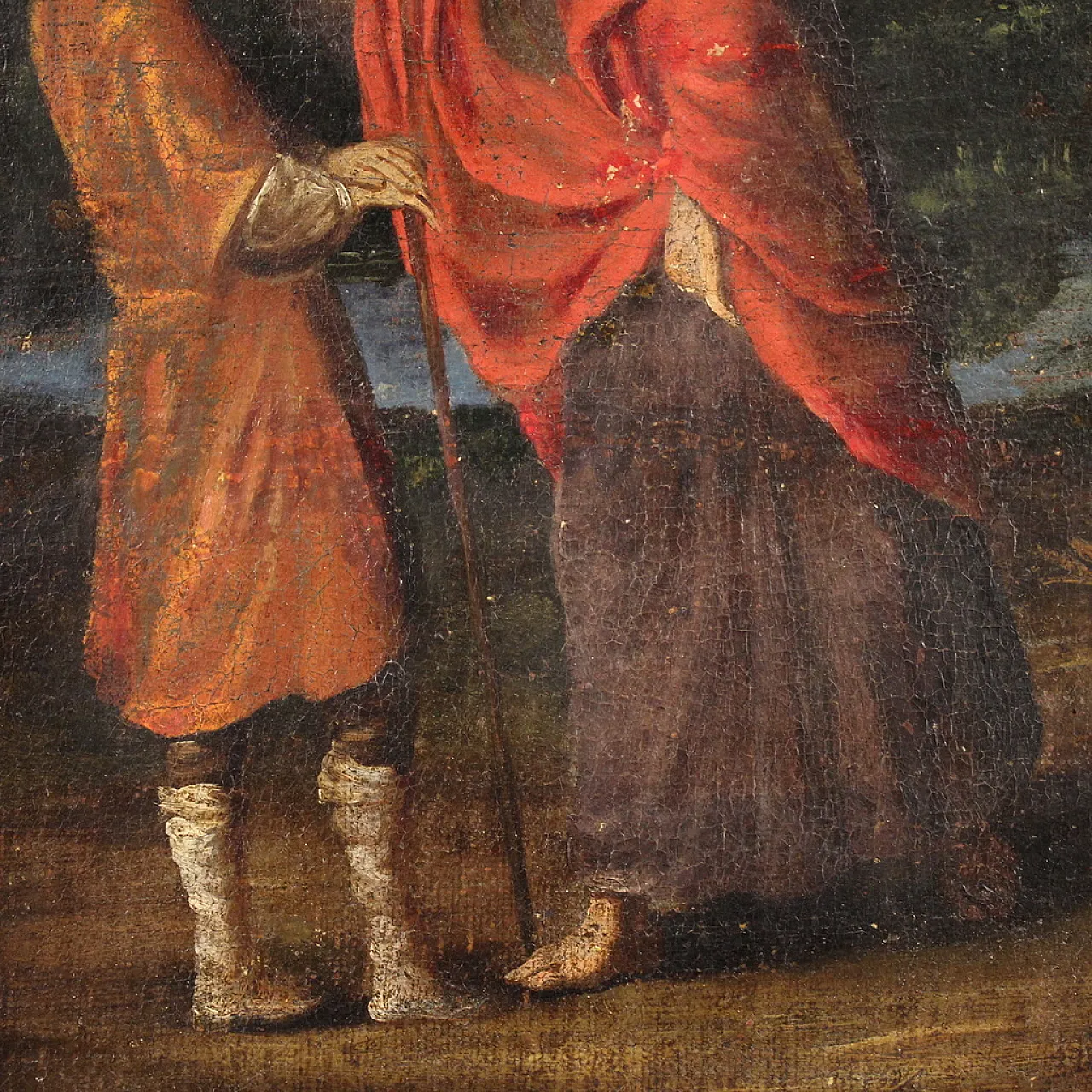 Spanish painting The Healing of the Blind Man, 17th century 9
