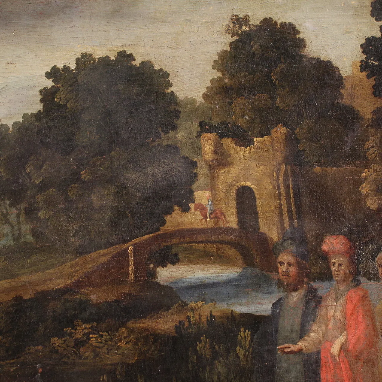 Spanish painting The Healing of the Blind Man, 17th century 11