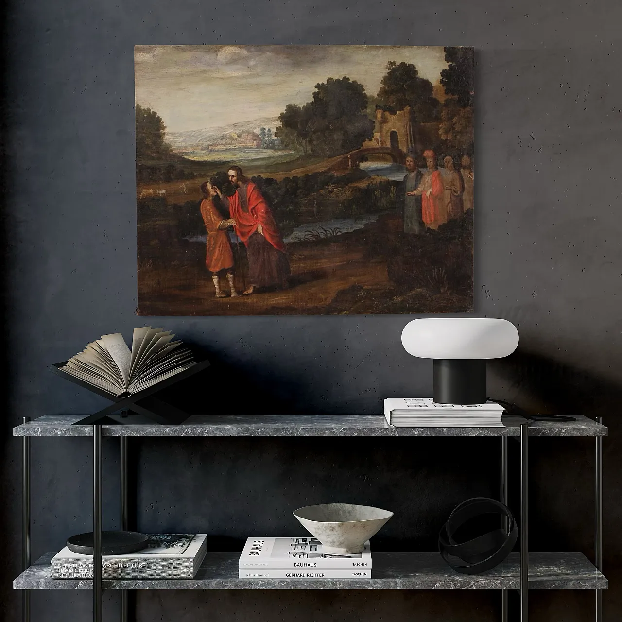 Spanish painting The Healing of the Blind Man, 17th century 13