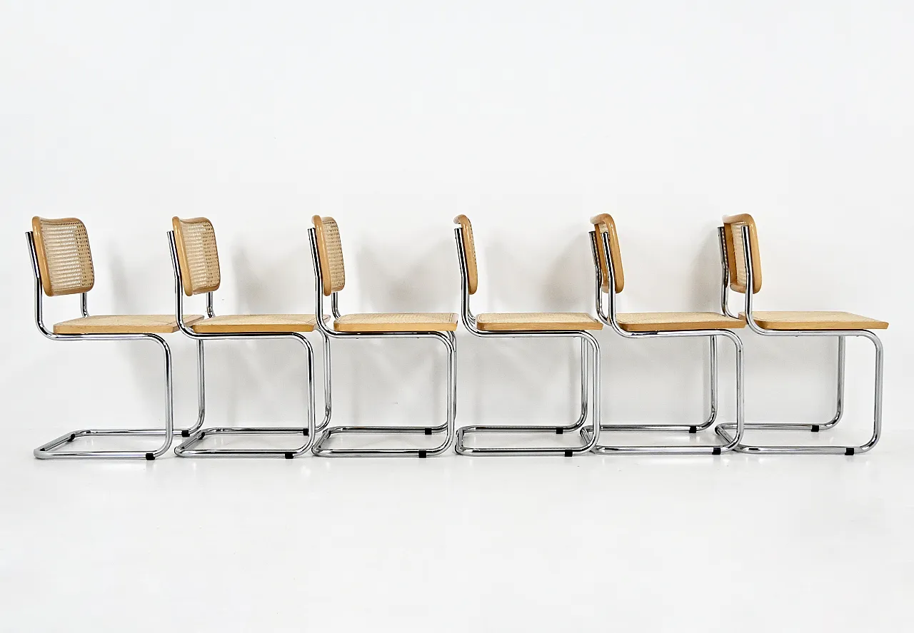 6 Sedie da pranzo stile B32 di Marcel Breuer, anni '90 4